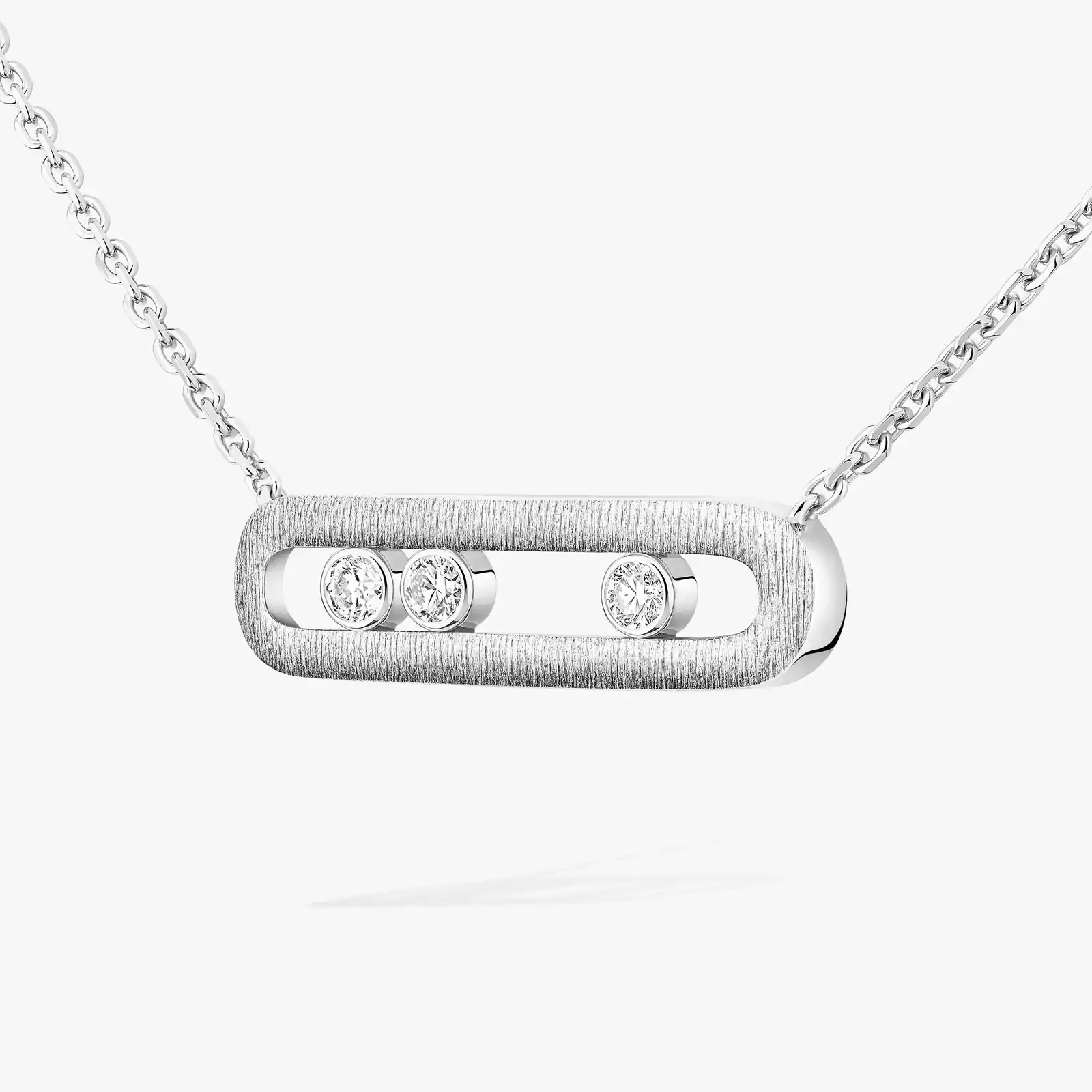 Move Classique Ciselé White Gold For Her Diamond Necklace 14667-WG