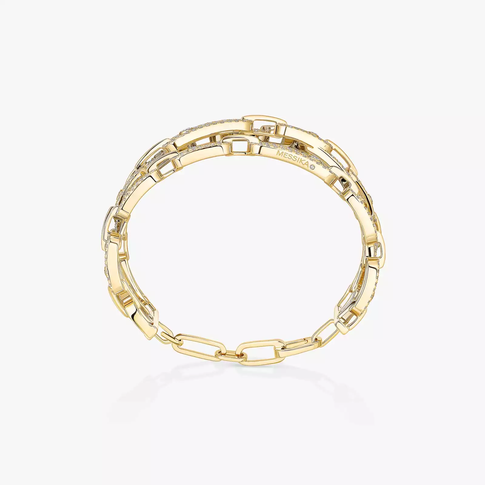 Bracelet Femme Or Jaune Diamant Manchette 3 rangs Move Link 13512-YG