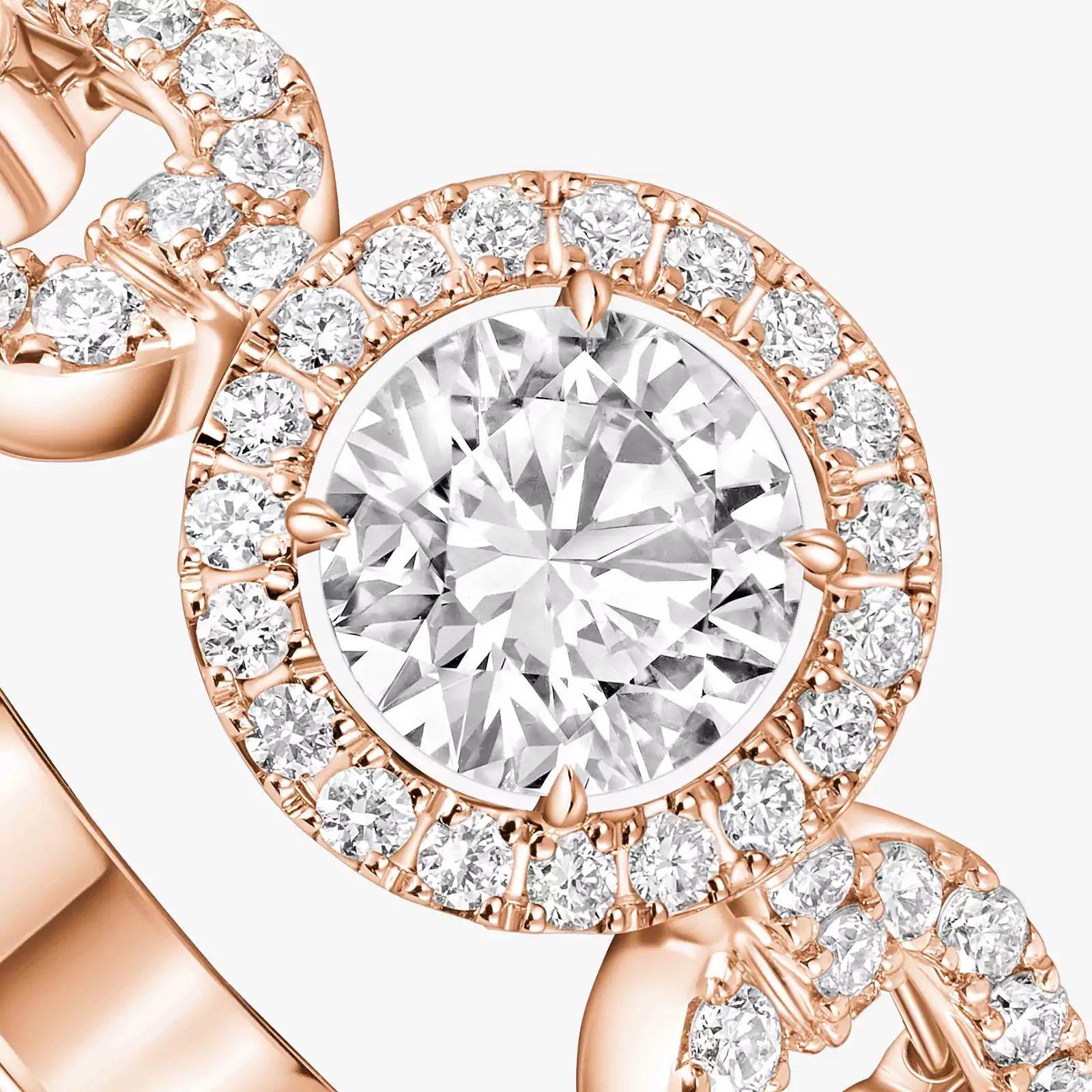 Solitario oro rosa diamante top