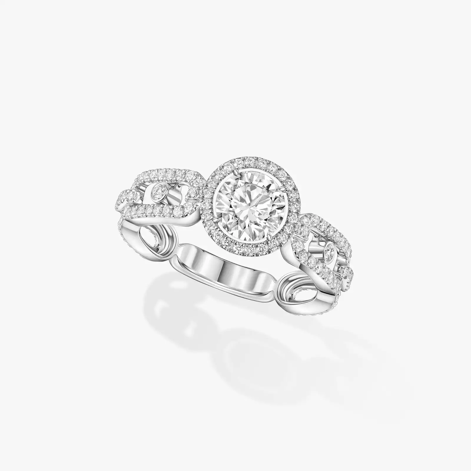 Bague Femme Or Blanc Diamant Solitaire Move Link 0,70ct 13749-WG