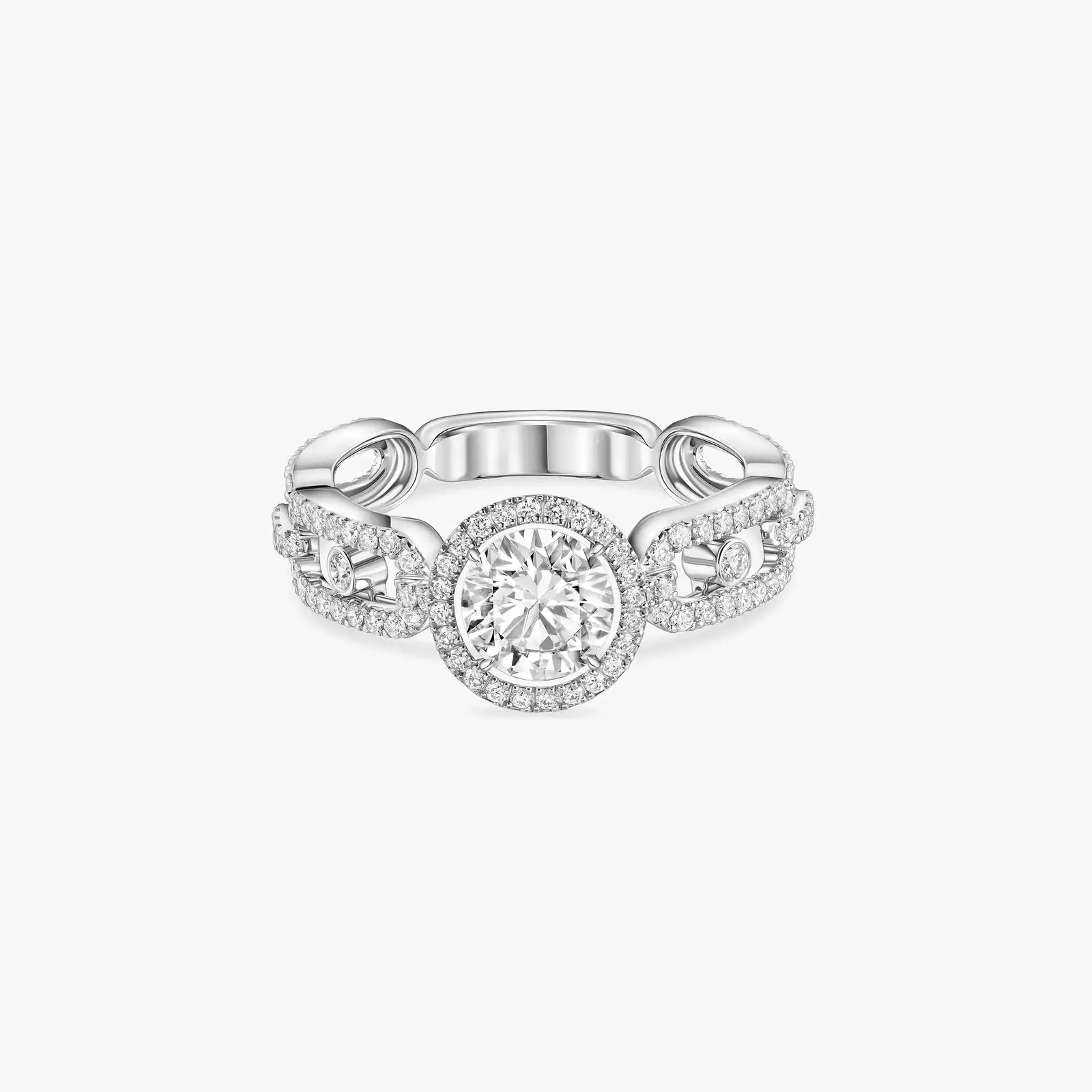 Bague Femme Or Blanc Diamant Solitaire Move Link 0,70ct 13749-WG